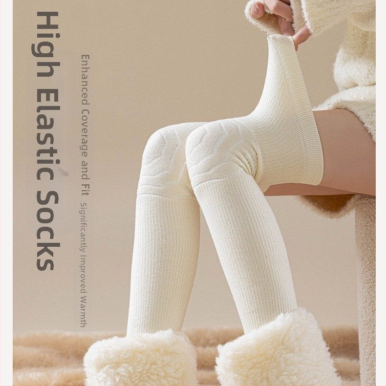 Samostatne vyhrievajúce kolenné návleky na zimu, dlhé nohavice, hrubé froté vnútro; materiály: polyester 51.4%, akryl 25.7%, nylon 15.8%, vlna 3.7%, spandex 3.4% (Dospelí, jeseň 2025)