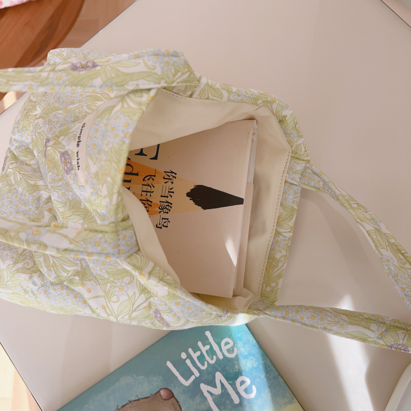 Svjež i sladak stil, Pamukana torba, Podstava od platna, Horizontalni kvadratni oblik, Dva remena za ramena
