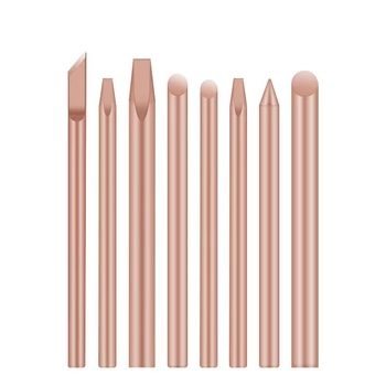 Jie Fei Set vârfuri lipit din cupru pur, încălzire externă, 30W/40W/60W, vârfuri: ascuțite, plate și în formă de copită