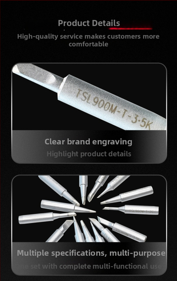 Bezolovni vrh za lemljenje, nožnog tipa, serija 900, elektroalkalijski bakar, 200–480°C