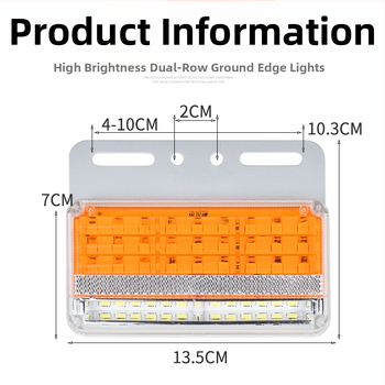 LED bočné svetlo nákladného auta, dvojradové, vodotesné, 24V, cúvacie svetlo