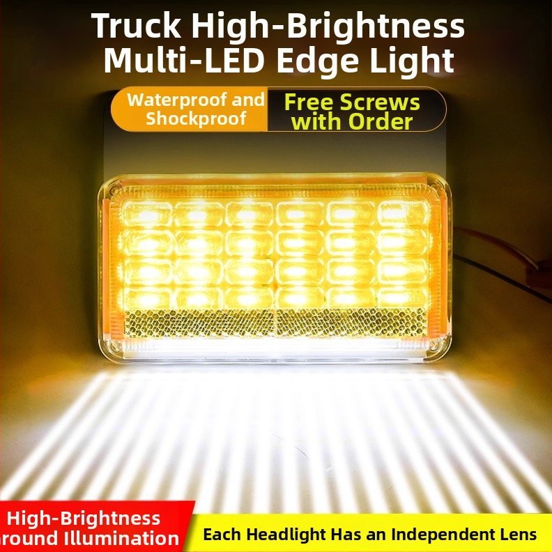 LED šoninė šviesa dideliam sunkvežimiui, 24V, atspari vandeniui, itin ryški, puspriekabės šoninis/posūkio indikatorius