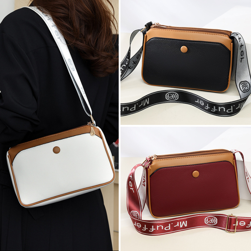 PU crossbody torbica, horizontalni kvadratni oblik, magnetska kopča, unutarnji pretinci: džep sa zipom, džep za mobitel, džep za identifikacijsku karticu