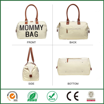 Set din trei părți pentru geantă de mamă de călătorie - geantă de umăr impermeabilă, culoare solidă, material poliester, căptușeală poliester