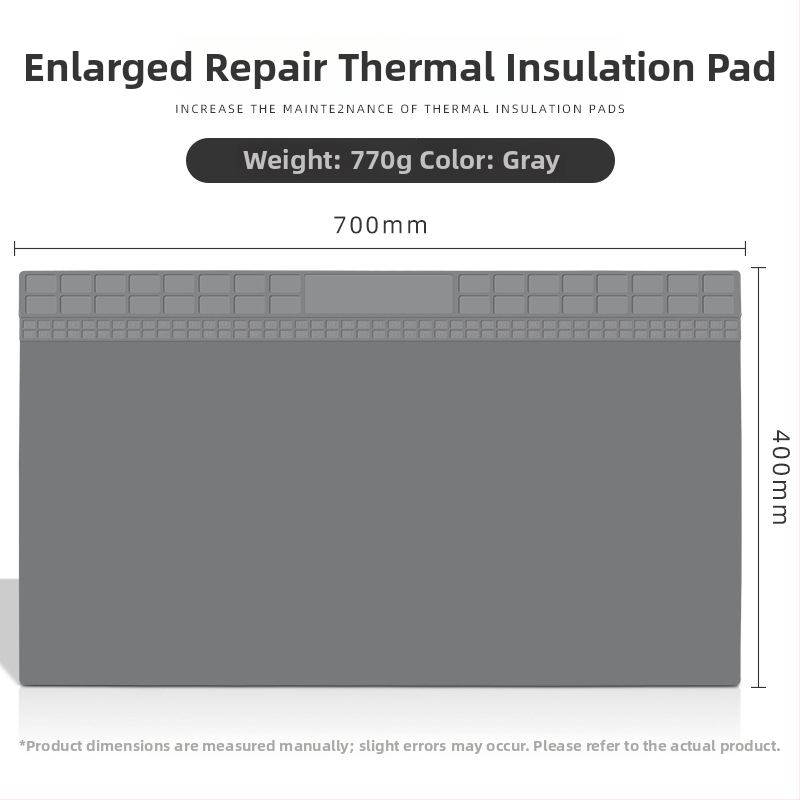 Remonta galda siltumizolācijas paliktnis - silikons, modelis JSD707, biezums 2,5 mm, mīksta cietība, piemērots remontam, mobilo telefonu demontāžai un lodēšanai