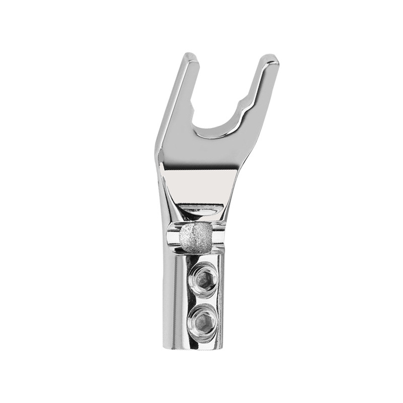 Tīrs vara ar zelta pārklājumu, Y- un U- tipa audio/video savienotāji skaļruņu kabeliem, bez lodēšanas