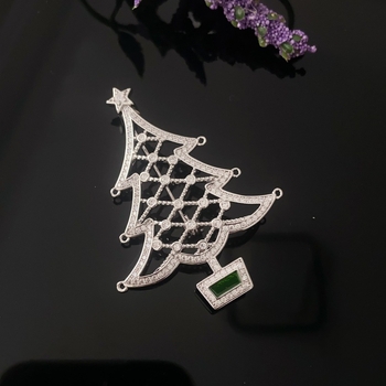 Коледна брошка, висок клас дамска брошка с цветя, меден материал, инкрустирани кристали, подходяща за подарък и украса