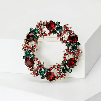 Broșă de Crăciun din aliaj, finisaj electrogalvanice, unisex – decorare, anti-reflexie, fixare