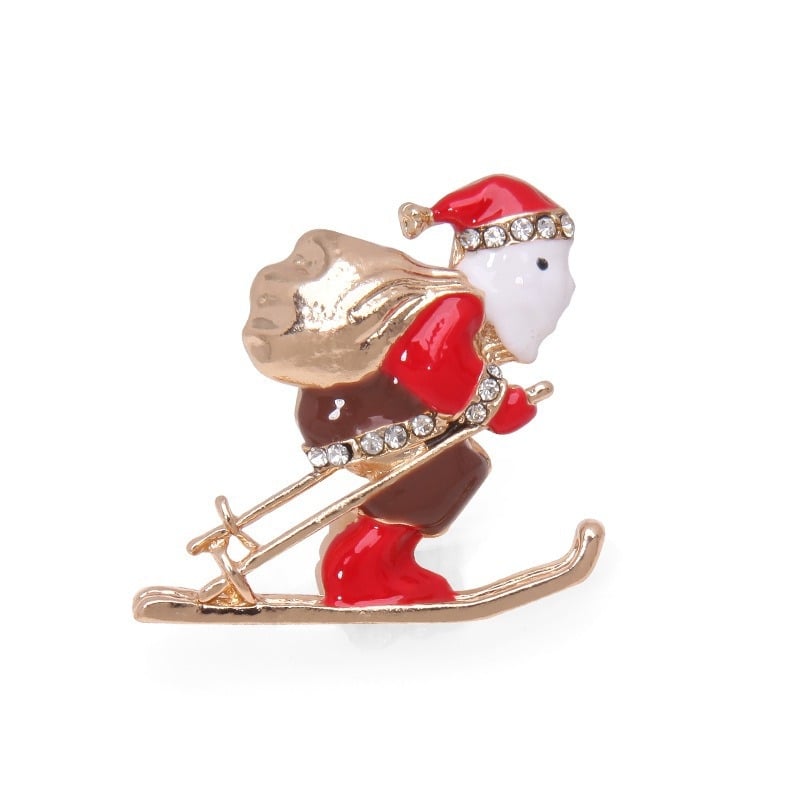 Broșă de Crăciun din aliaj, finisaj electrogalvanice, unisex – decorare, anti-reflexie, fixare