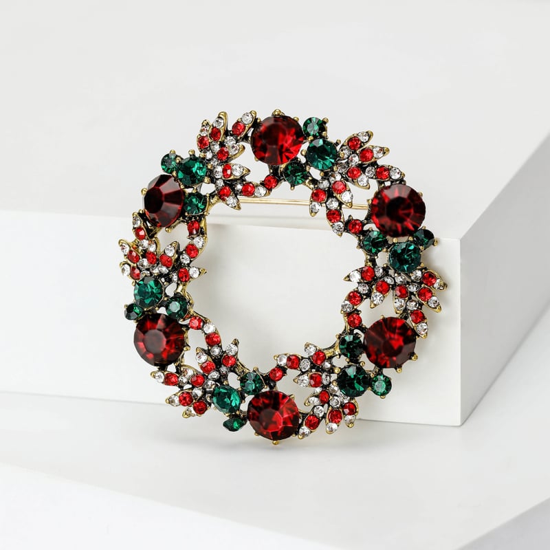 Broșă de Crăciun din aliaj, finisaj electrogalvanice, unisex – decorare, anti-reflexie, fixare