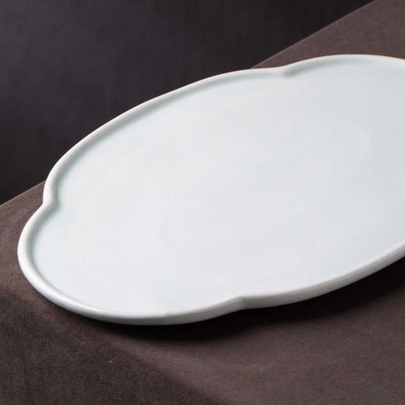 Порцеланова чиния, микровълнова безопасност, глазирана повърхност, едноцветен модел, Новокитайски стил