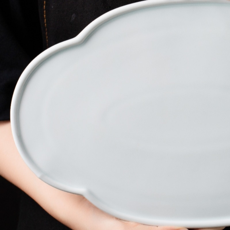 Порцеланова чиния, микровълнова безопасност, глазирана повърхност, едноцветен модел, Новокитайски стил