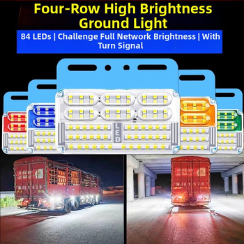 Keturių eilių LED šoninė šviesa sunkvežimiams ir priekaboms, 24V, atspari vandeniui, 5-10W, korpusas PC+geležies laikiklis, tarnavimo laikas 50 000 h