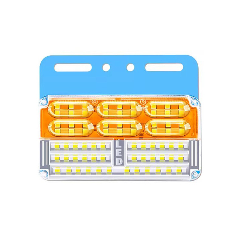 Keturių eilių LED šoninė šviesa sunkvežimiams ir priekaboms, 24V, atspari vandeniui, 5-10W, korpusas PC+geležies laikiklis, tarnavimo laikas 50 000 h