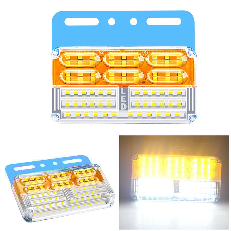 Keturių eilių LED šoninė šviesa sunkvežimiams ir priekaboms, 24V, atspari vandeniui, 5-10W, korpusas PC+geležies laikiklis, tarnavimo laikas 50 000 h