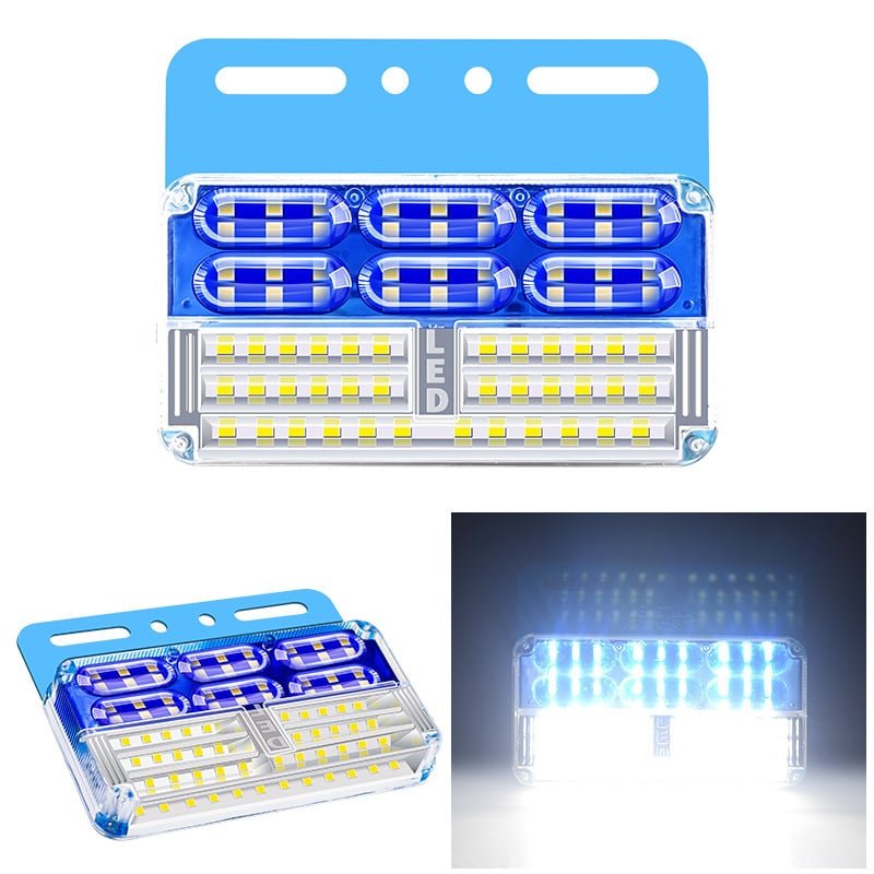 Keturių eilių LED šoninė šviesa sunkvežimiams ir priekaboms, 24V, atspari vandeniui, 5-10W, korpusas PC+geležies laikiklis, tarnavimo laikas 50 000 h