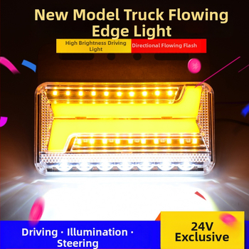 Krovininės LED šoninė šviesa, atspari vandeniui dvipusiai krašto šviesai, 24V, posūkio signalas