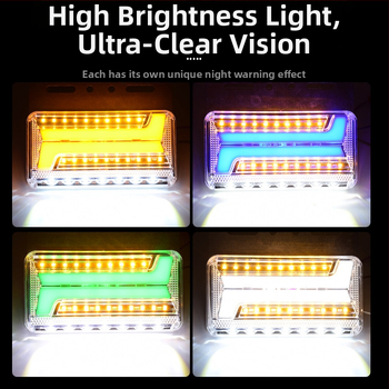 Krovininės LED šoninė šviesa, atspari vandeniui dvipusiai krašto šviesai, 24V, posūkio signalas