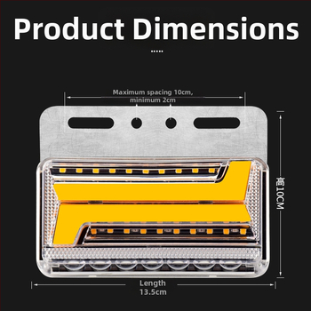 Krovininės LED šoninė šviesa, atspari vandeniui dvipusiai krašto šviesai, 24V, posūkio signalas