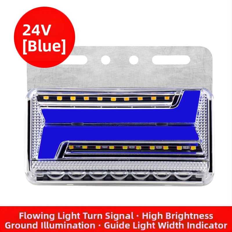 Krovininės LED šoninė šviesa, atspari vandeniui dvipusiai krašto šviesai, 24V, posūkio signalas