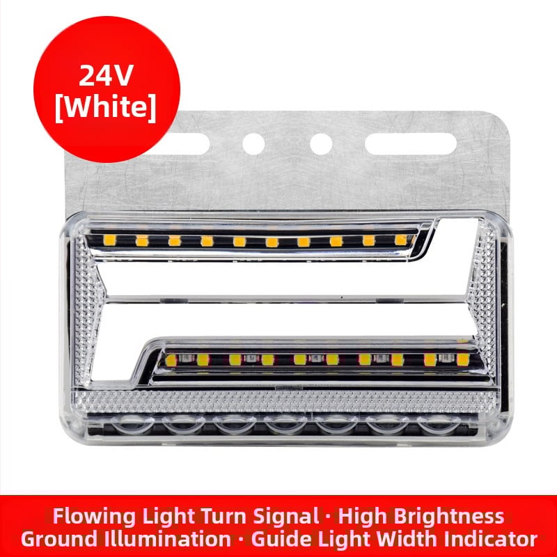 Krovininės LED šoninė šviesa, atspari vandeniui dvipusiai krašto šviesai, 24V, posūkio signalas