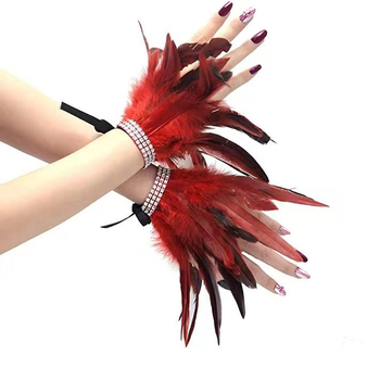 Brățară cu pene pentru încheietură, cristale diamant, stil gotic (Brand: Other; Disponibilitate: Ready stock; Grupă de vârstă: Adulți; Sezon: Primăvara 2025)