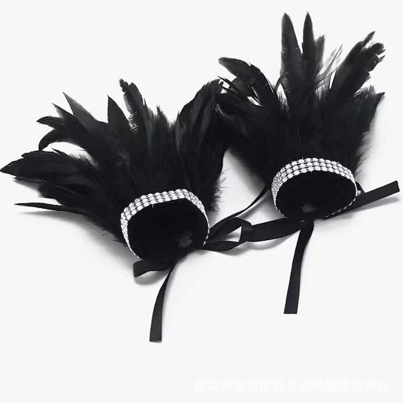 Brățară cu pene pentru încheietură, cristale diamant, stil gotic (Brand: Other; Disponibilitate: Ready stock; Grupă de vârstă: Adulți; Sezon: Primăvara 2025)