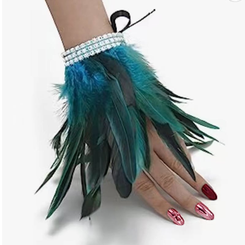 Brățară cu pene pentru încheietură, cristale diamant, stil gotic (Brand: Other; Disponibilitate: Ready stock; Grupă de vârstă: Adulți; Sezon: Primăvara 2025)