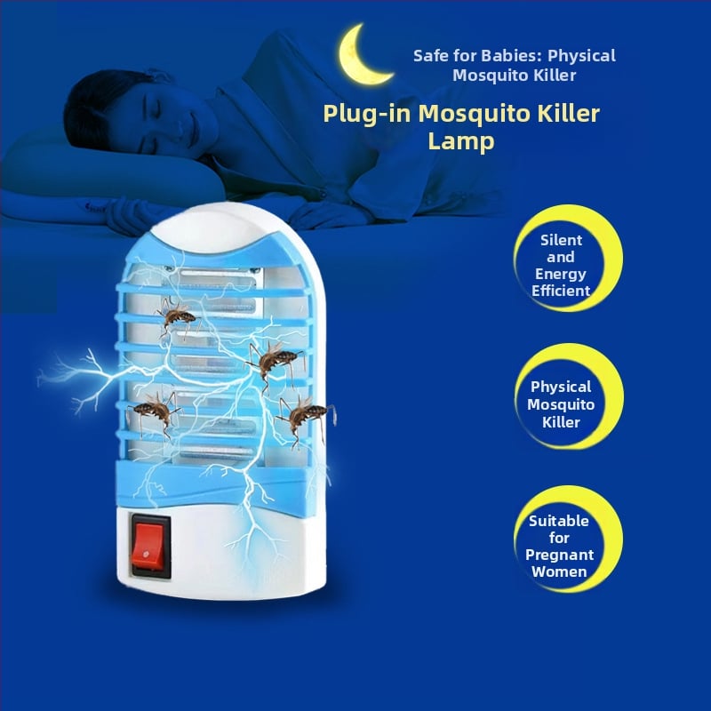 Unutarnja električna lampa za komarce – kompaktni ubojica komaraca s LED, elektrošok za ubijanje, ABS kućište, pokrivenost 11–20 m², mreža od nikl-zink-željeznog legura