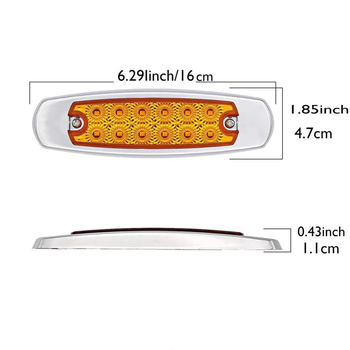 12 LED bočna svjetiljka kamiona s elektrogalvaniziranim metalnim okvirom