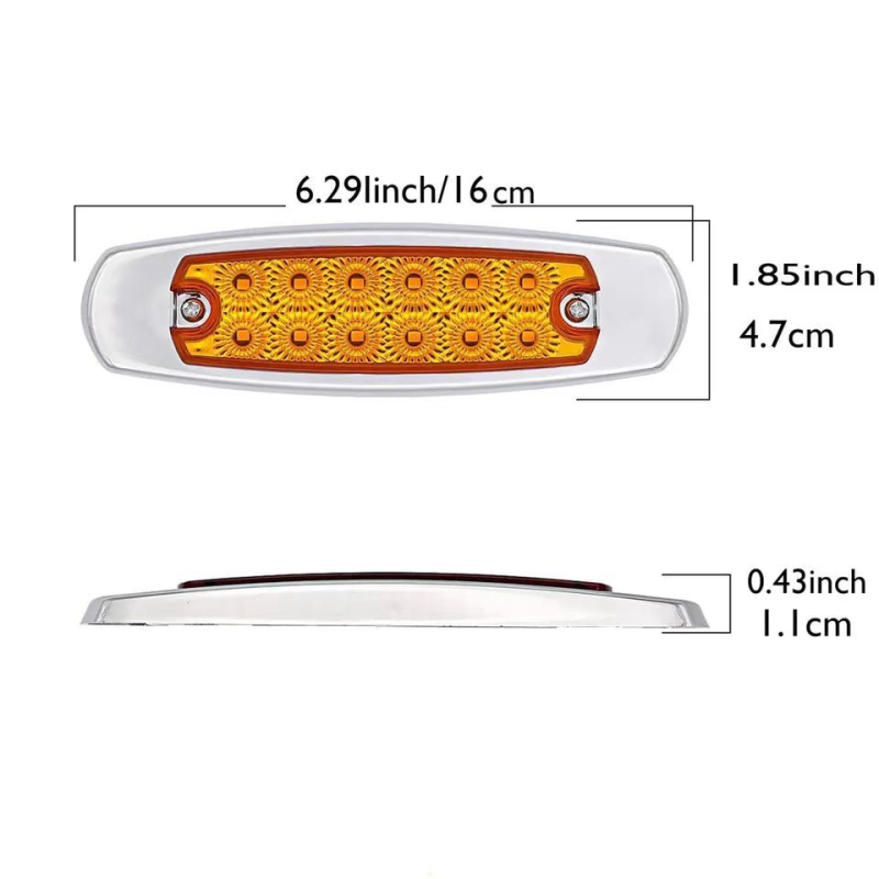 12 LED bočna svjetiljka kamiona s elektrogalvaniziranim metalnim okvirom