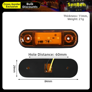 3-LED šoninis žibintas sunkvežimiui, 10-24V, 5W, 3000 lm, IP60, 50 000 h