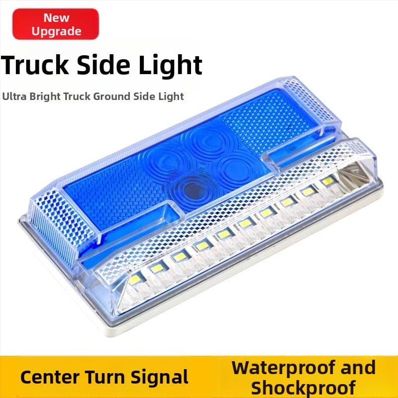 LED šoninė šviesa dideliems sunkvežimiams – 24V, atsparus vandeniui, LED šviesos šaltinis, daugiafunkcinė, tinkama sunkvežimiams ir puspriekabėms