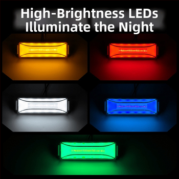 Sunkvežimio LED šoninė įspėjimo kontūro šviesa, 12V/24V, 2W, 60lm, 6500K