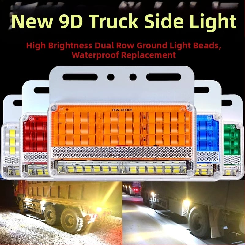 LED šoninė šviesa sunkvežimiams, 24V, IP67 atspari vandeniui, tarnavimo laikas 50000 val., modelis: Double row floor edge light