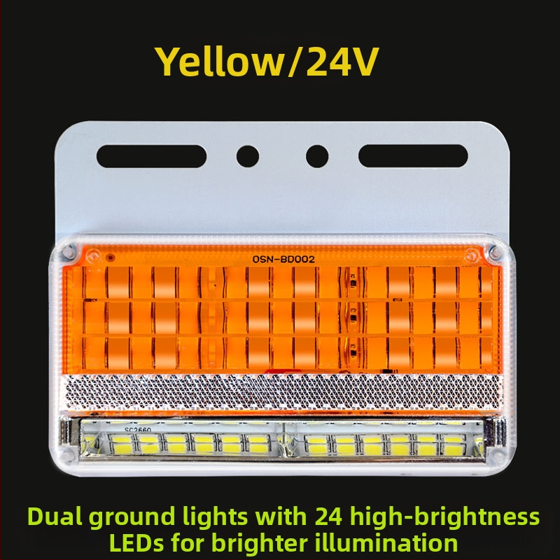LED šoninė šviesa sunkvežimiams, 24V, IP67 atspari vandeniui, tarnavimo laikas 50000 val., modelis: Double row floor edge light