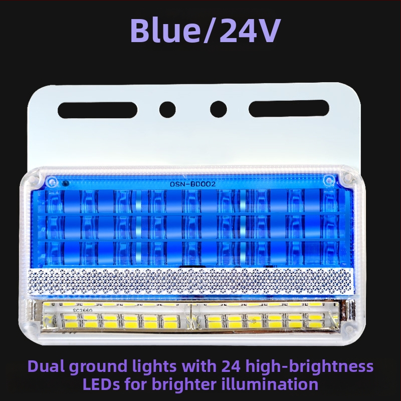 LED šoninė šviesa sunkvežimiams, 24V, IP67 atspari vandeniui, tarnavimo laikas 50000 val., modelis: Double row floor edge light