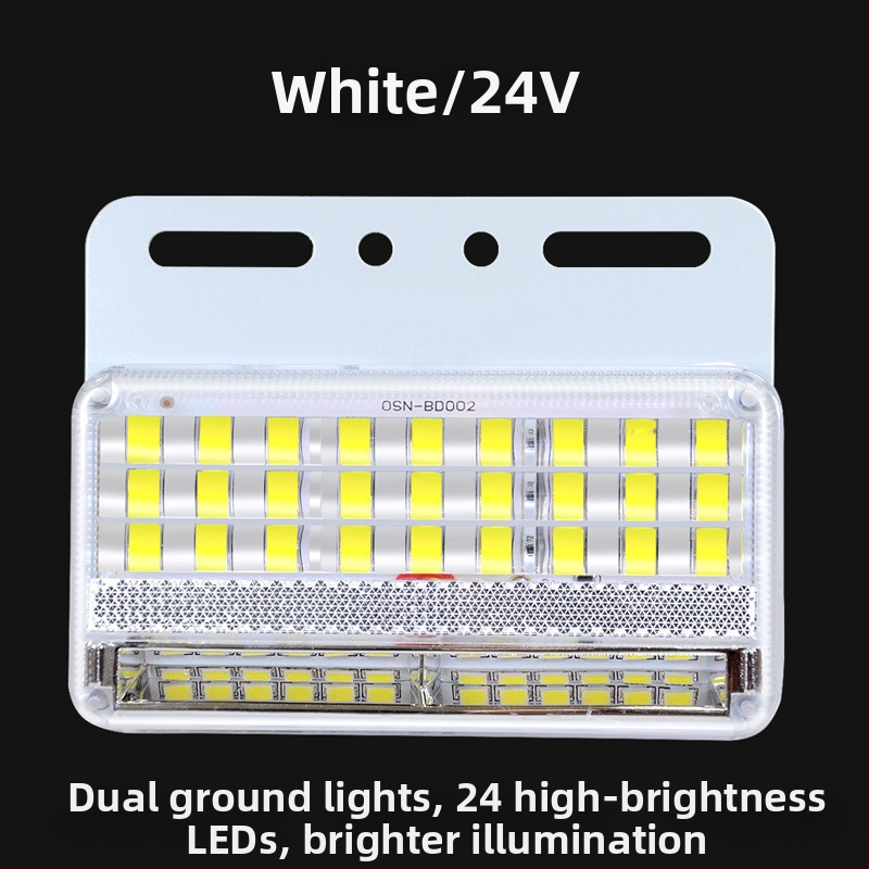 LED šoninė šviesa sunkvežimiams, 24V, IP67 atspari vandeniui, tarnavimo laikas 50000 val., modelis: Double row floor edge light