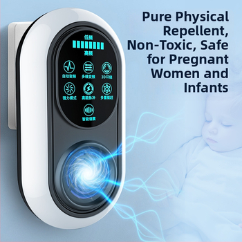 Beltéri ultrahangos szúnyogriasztó és rovarölő készülék, újratölthető, 220V, dobozos csomagolásban