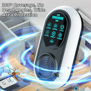 Beltéri ultrahangos szúnyogriasztó és rovarölő készülék, újratölthető, 220V, dobozos csomagolásban