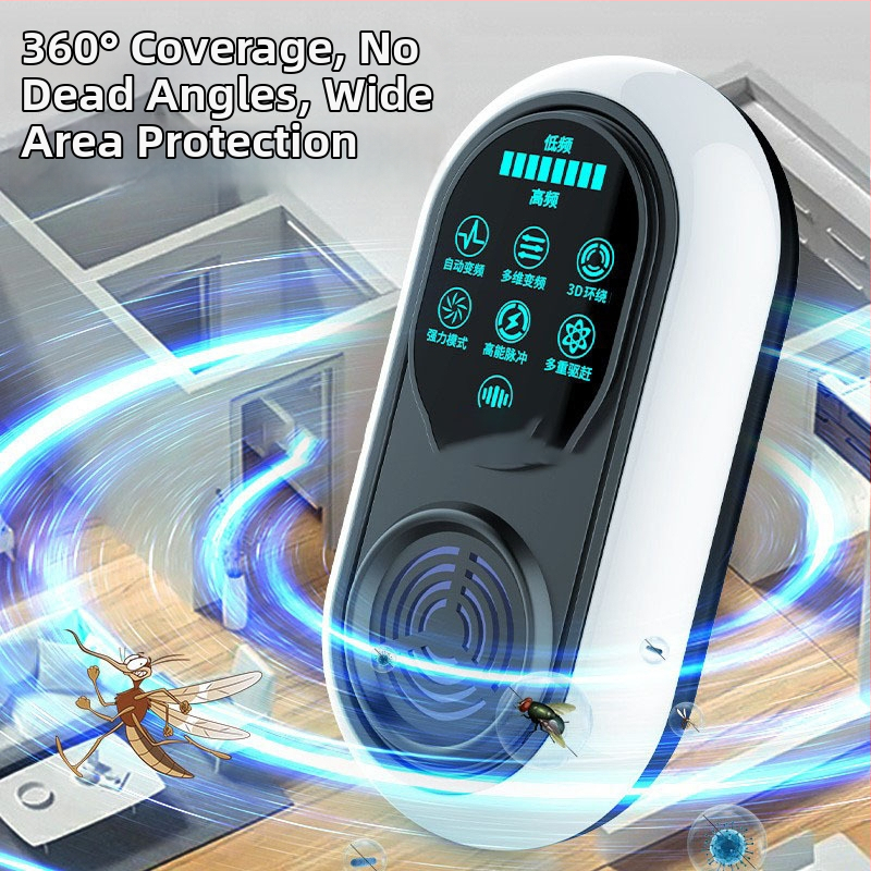 Vidaus ultragarso uodų atbaidiklis ir kenkėjų naikintojas, įkraunamas, 220V, dėžutėje