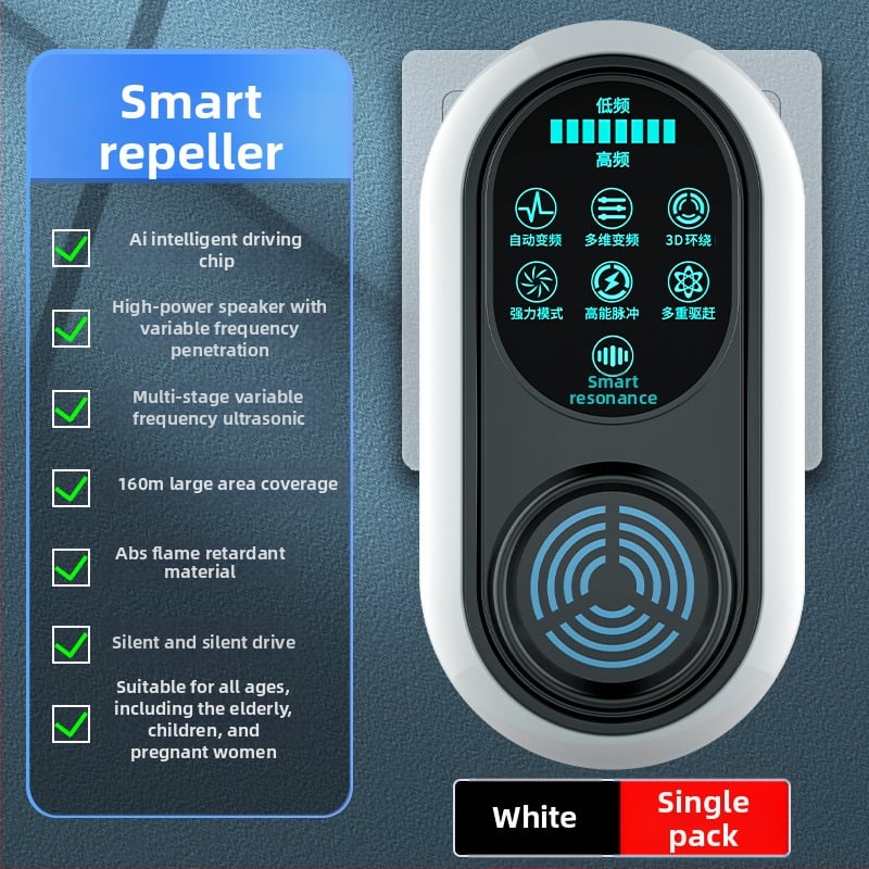 Beltéri ultrahangos szúnyogriasztó és rovarölő készülék, újratölthető, 220V, dobozos csomagolásban
