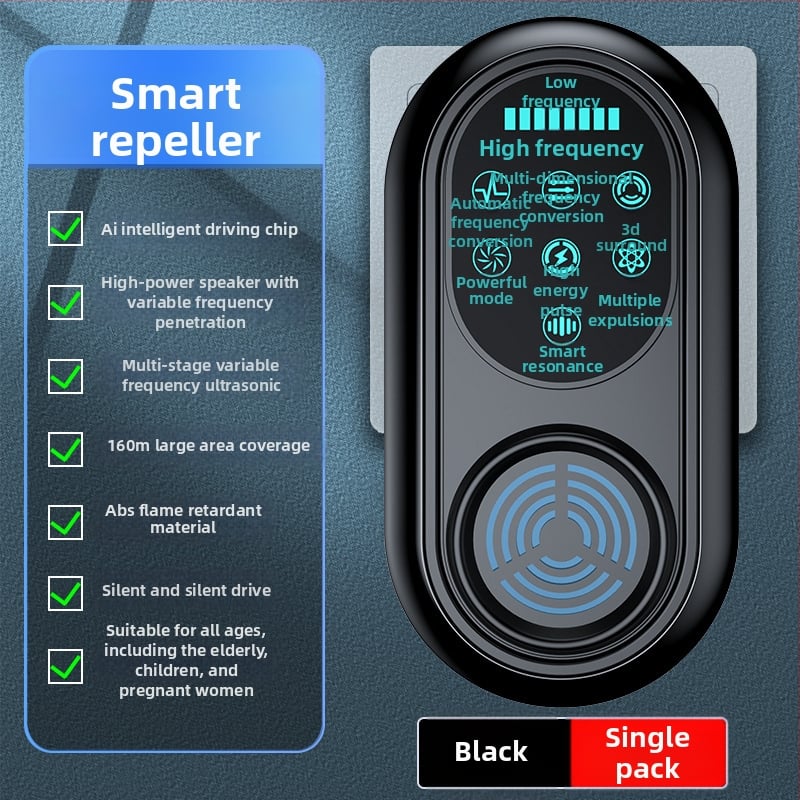 Beltéri ultrahangos szúnyogriasztó és rovarölő készülék, újratölthető, 220V, dobozos csomagolásban
