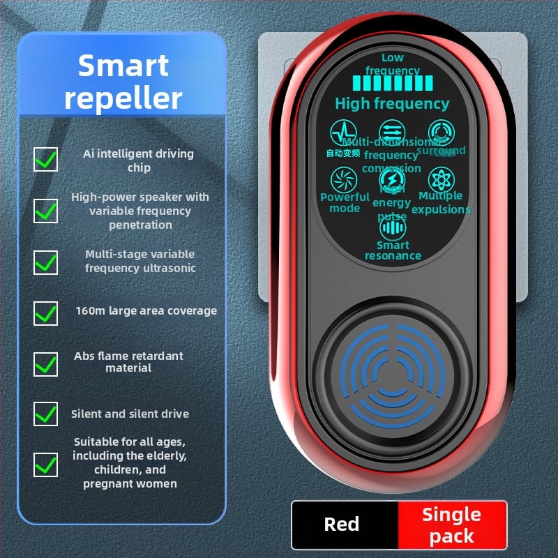 Beltéri ultrahangos szúnyogriasztó és rovarölő készülék, újratölthető, 220V, dobozos csomagolásban