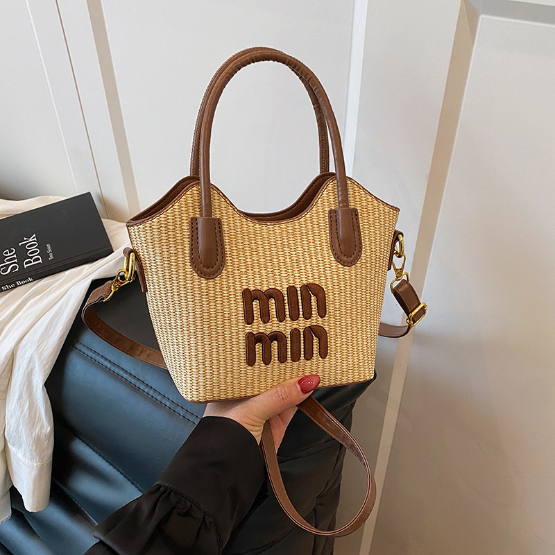 Torba za rame crossbody, PU materijal, oblik kante, zatvarač na zip, unutarnja džepna pretinica sa zipom