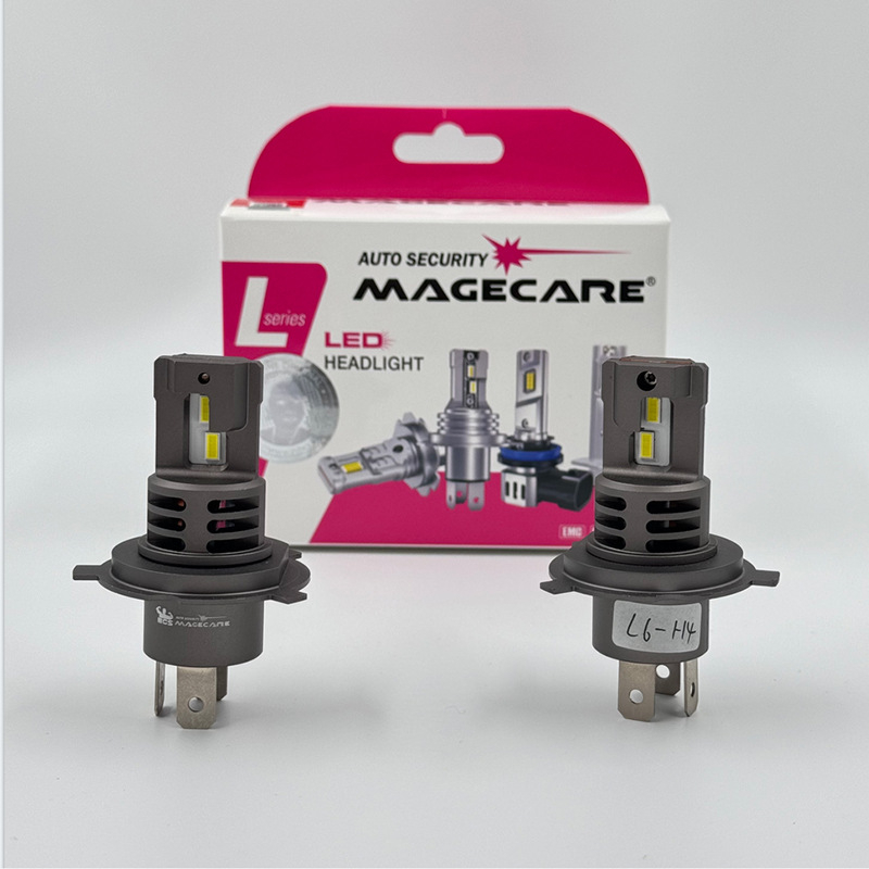 Autó LED fényszóró beépített ventilátorral, első lökhárítóba történő beépítéshez, 28W, 9-16V, modell L6-H4, nappali menetfény (28W; 9-16V; L6-H4; első lökhárítóba történő beépítés; beépített).