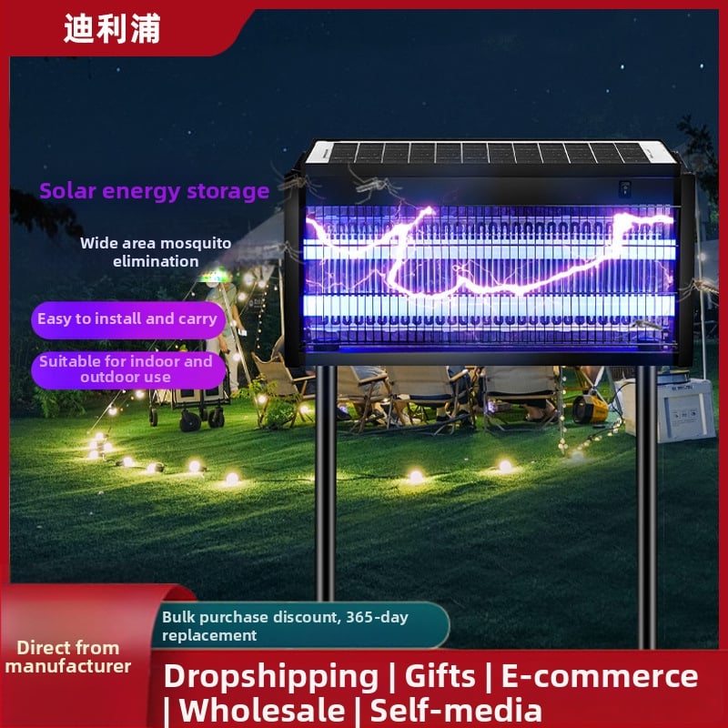 Solarna lampa za komarce za vanjsku upotrebu – vrt/kampiranje, pokriće 61 m²+, ugrađena baterija >5000 mAh, trajanje 8–12 sati, hvatanje pomoću lovnog sustava