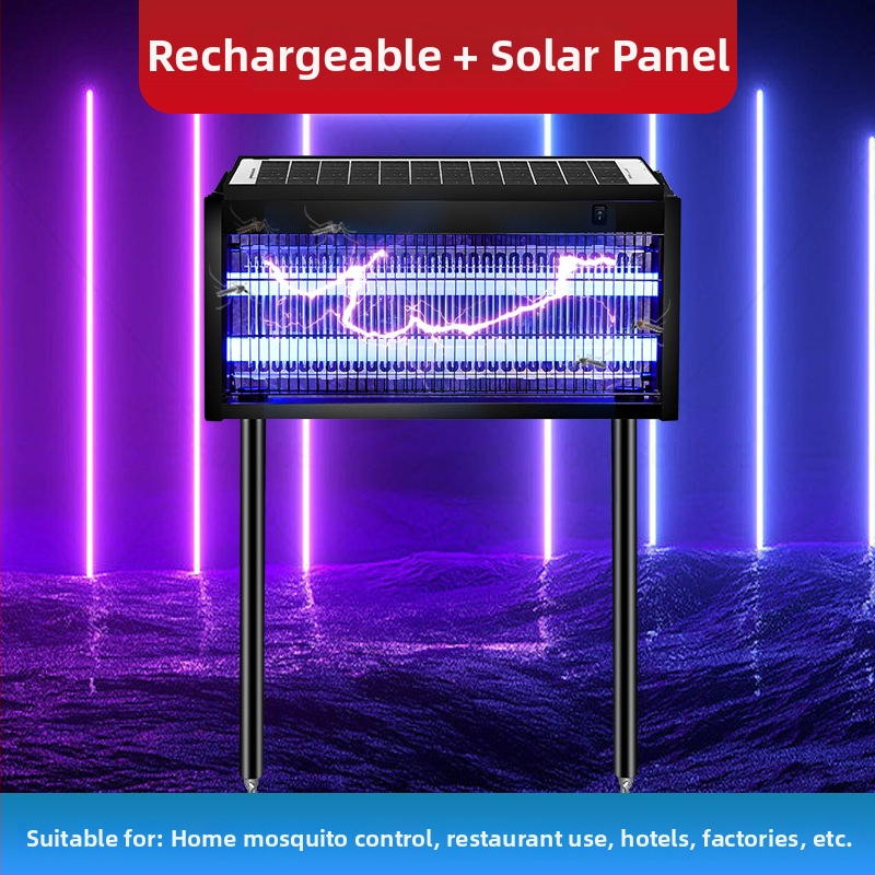 Solarna lampa za komarce za vanjsku upotrebu – vrt/kampiranje, pokriće 61 m²+, ugrađena baterija >5000 mAh, trajanje 8–12 sati, hvatanje pomoću lovnog sustava