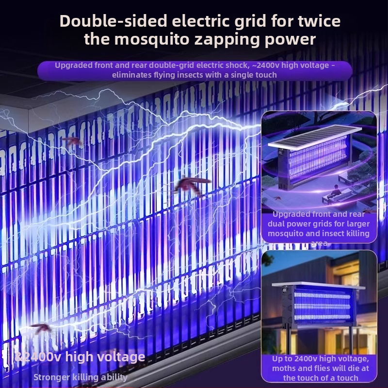 Saulės energijos moskitų naikinimo lemputė lauko naudojimui, modelis MWD-tyn-H, įtampa 240 V, apvaliai-kvadratas dizainas, prekė Xinya