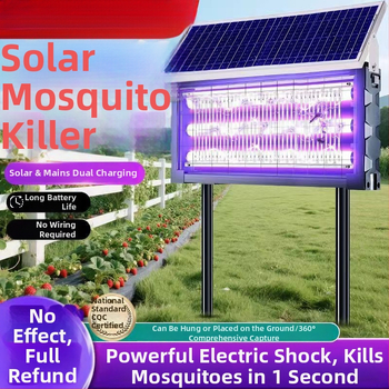 Napelemes szúnyogirtó lámpa, padlón álló, beltéri használatra, nagyhatékonyságú, esőálló, hálózati áramellátással